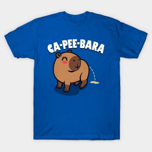 Funny Original  Cute Kawaii Peeing Capybara Funny Cartoon T-Shirt